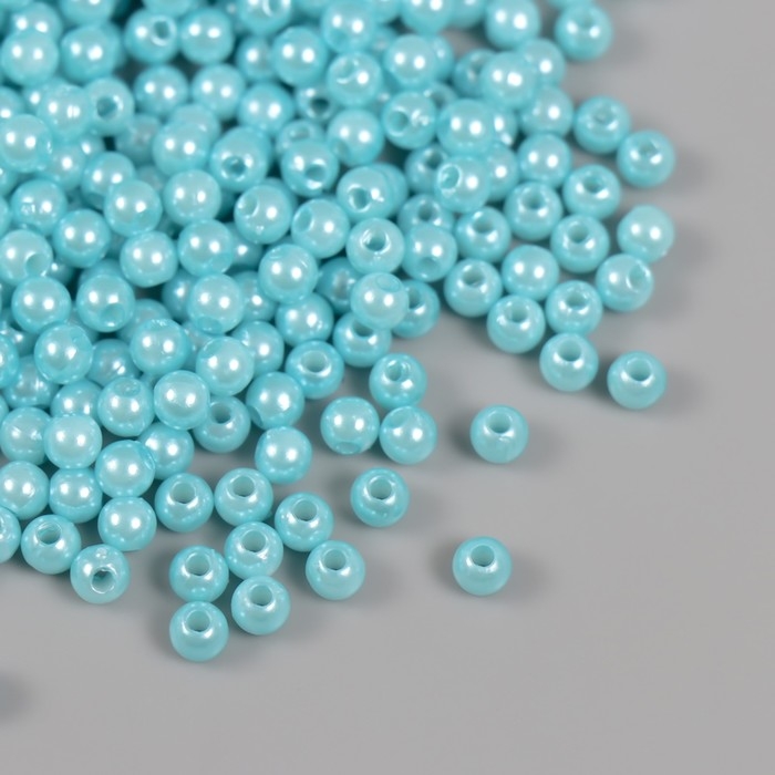 Набор бусин Набор бусин "Жемчуг" d 4 мм, 250 гр, голубой