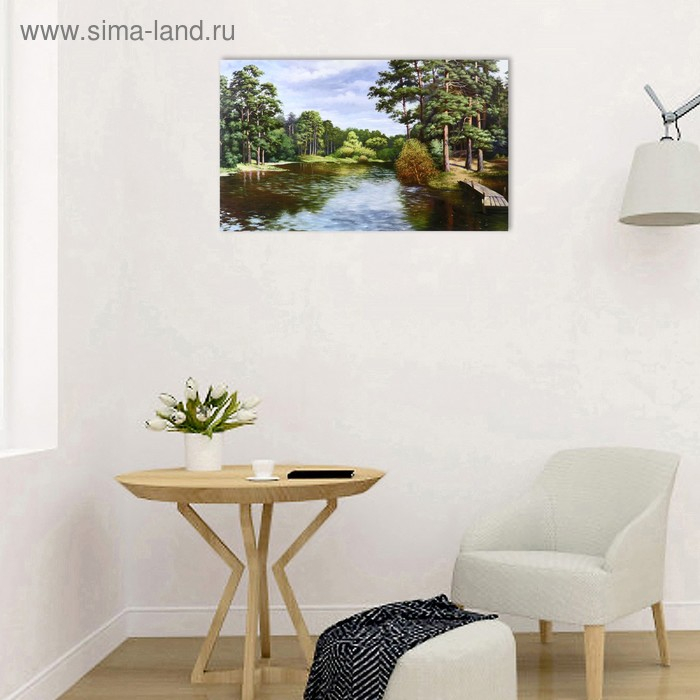 Картина-холст на подрамнике Картина-холст на подрамнике "На речке" 60х100 см