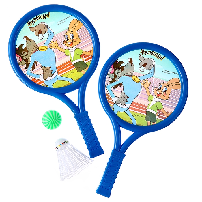 Набор игровой «СоюзМультФильм. Ну, погоди!», ракетки, воланчик, мячик Набор игровой «СоюзМультФильм. Ну, погоди!», ракетки, воланчик, мячик