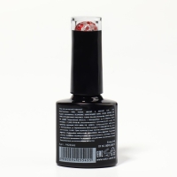 Гель лак для ногтей, «GLITTER FLASH», 3-х фазный, 8мл, LED/UV, цвет прозрачный/красный (10)