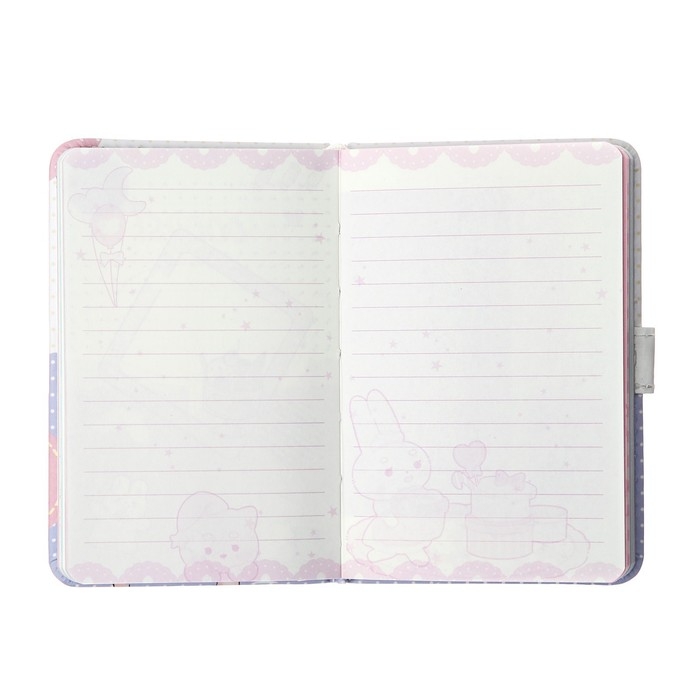 Записная книжка подарочная, А6, 112 листов, цветной блок, с фигурным хлястиком, обложка пвх, "Аниме", МИКС