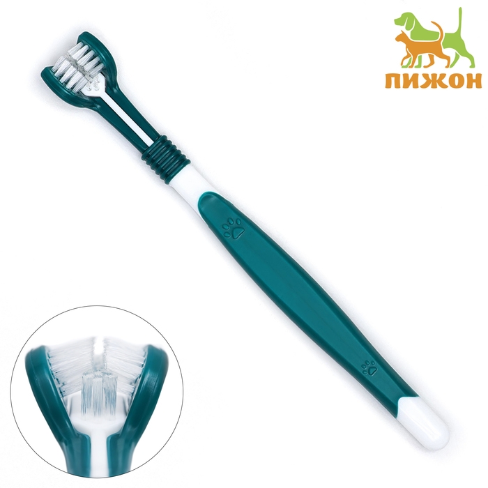 Зубная щётка для животных 360 градусов, зелёная/белая, 17,5 см Зубная щётка для животных 360 градусов, зелёная/белая, 17,5 см