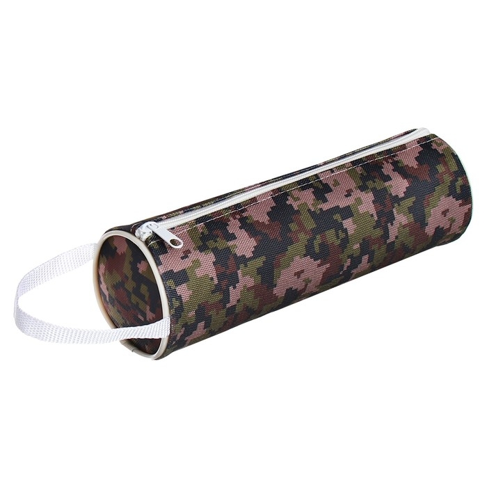 Пенал-тубус школьный на молнии Пенал-тубус школьный на молнии "Миллитари" Calligrata, хаки