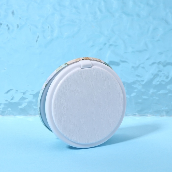 Зеркало складное «Цветы», d = 7,5 см, цвет голубой Зеркало складное «Цветы», d = 7,5 см, цвет голубой