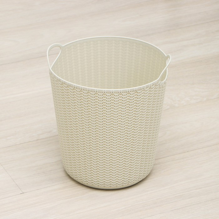 Корзина для бумаг «Вязание», 10 л, цвет белый Корзина для бумаг «Вязание», 10 л, цвет белый