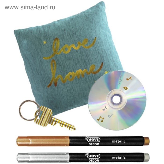 Маркер-краска (лаковый) для декора JOVI Decor Metalic, золото + серебро Маркер-краска (лаковый) для декора JOVI Decor Metalic, золото + серебро