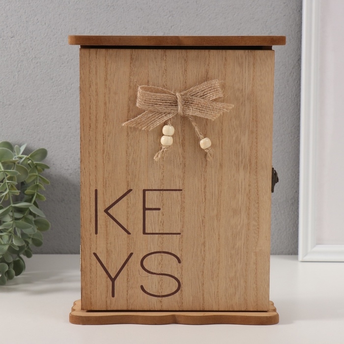 Ключница дерево  Ключница дерево "KEYS с сердечком и бантом" 3х19х25,6 см