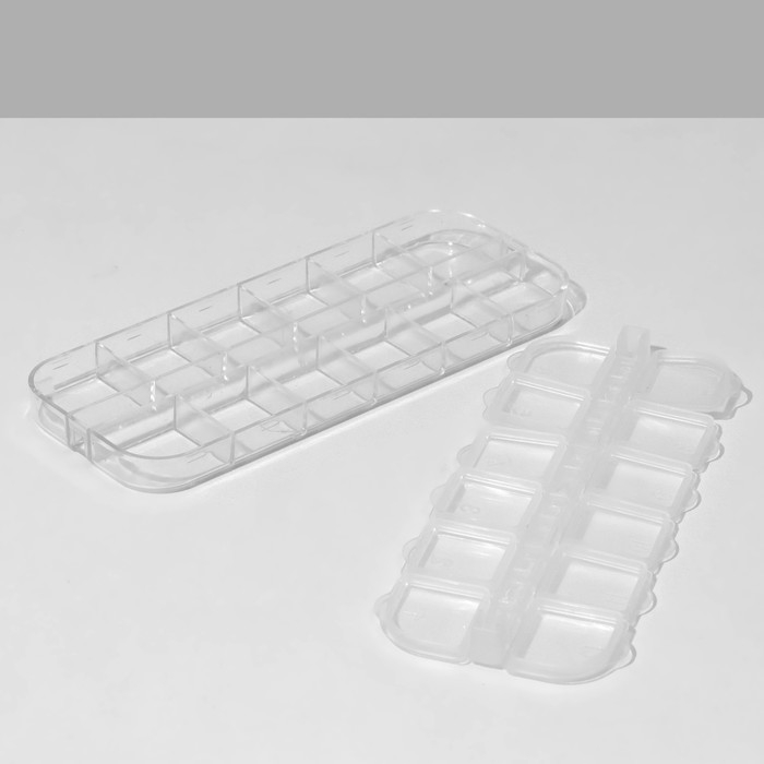 Подставка под украшения с футлярами 12 мест, 12,5&times;5&times;3 см, цвет прозрачный