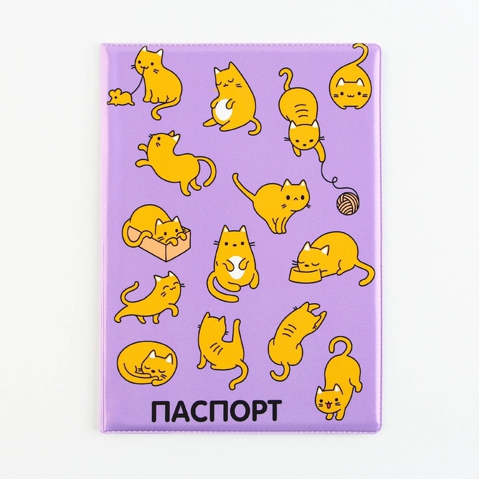 Обложка на ветеринарный паспорт «Рыжие коты», ПВХ Обложка на ветеринарный паспорт «Рыжие коты», ПВХ