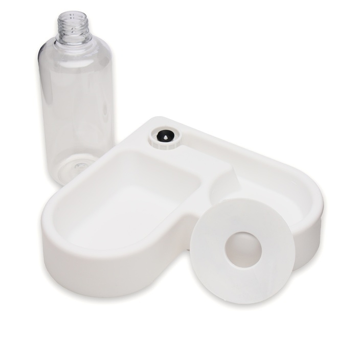 Миска двойная с автопоилкой (съёмная бутылка) 28 х 23 х 20,5 см, белая Миска двойная с автопоилкой (съёмная бутылка) 28 х 23 х 20,5 см, белая