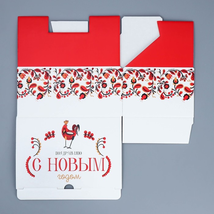 Коробка подарочная новогодняя складная «Народная», 22 х 15 х 10 см, Новый год Коробка подарочная новогодняя складная «Народная», 22 х 15 х 10 см, Новый год