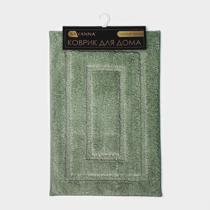 Коврик для дома SAVANNA «Мягкость», 40×60 см, цвет зелёный Коврик для дома SAVANNA «Мягкость», 40×60 см, цвет зелёный