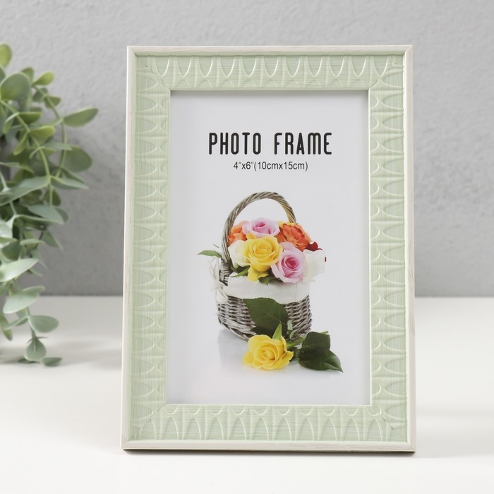Фоторамка пластик 10х15 см Фоторамка пластик 10х15 см "Муза" мятная 17,7х12,2х1,1 см