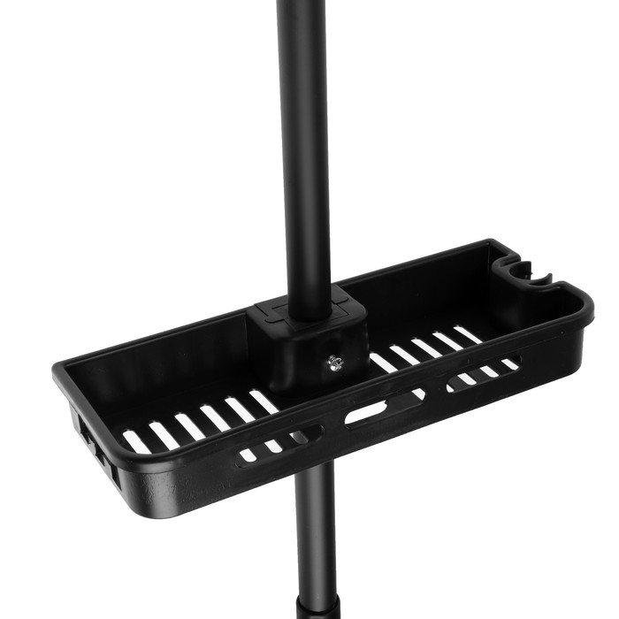 Душевая система ZEIN Z3860, смеситель, тропическая и ручная лейка, полка, латунь, черная Душевая система ZEIN Z3860, смеситель, тропическая и ручная лейка, полка, латунь, черная