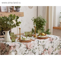 Скатерть "Этель" Пионы 149х220см, 100% хлопок, саржа 190 г/м2