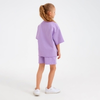 Костюм детский (футболка, шорты) MINAKU: Casual Collection цвет лиловый, рост 140