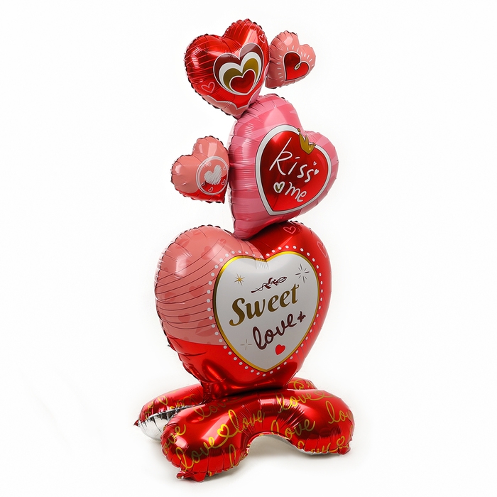 Шар фольгированный 61 Шар фольгированный 61" «Сердца для любимой», на подставке, под воздух