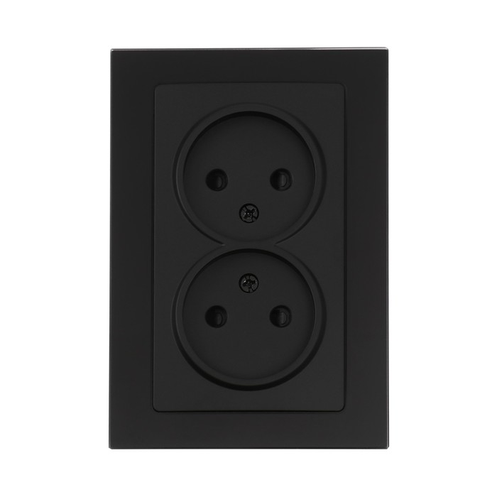 Розетка двухместная TOT Glossy Glass, 10 А, скрытая, без з/к, стекло, черная Розетка двухместная TOT Glossy Glass, 10 А, скрытая, без з/к, стекло, черная