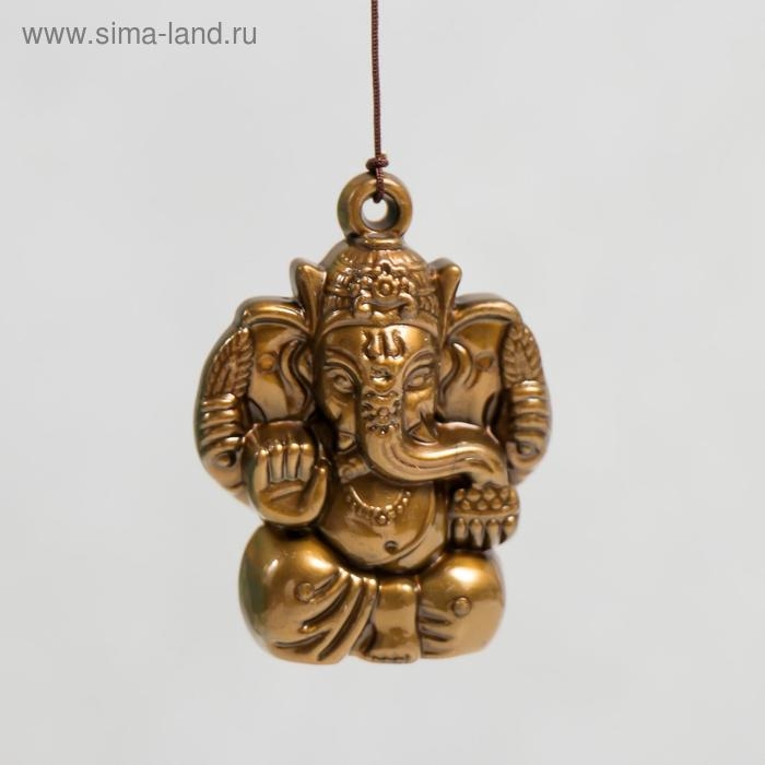 Музыка ветра металл 5 колокольчиков 6 фигурок Музыка ветра металл 5 колокольчиков 6 фигурок "Ганеша" h=54 см