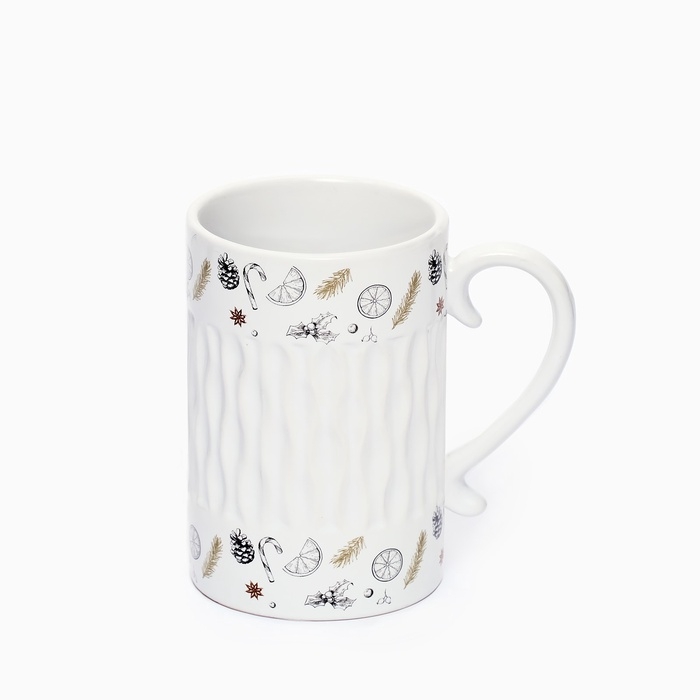 Кружка с рельефом керамическая новогодняя Дорого внимание «Глинтвейн», 300 мл Кружка с рельефом керамическая новогодняя Дорого внимание «Глинтвейн», 300 мл