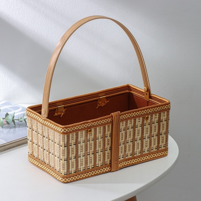 Корзина для хранения Доляна Nature, 24×13×11 см, бамбук Корзина для хранения Доляна Nature, 24×13×11 см, бамбук