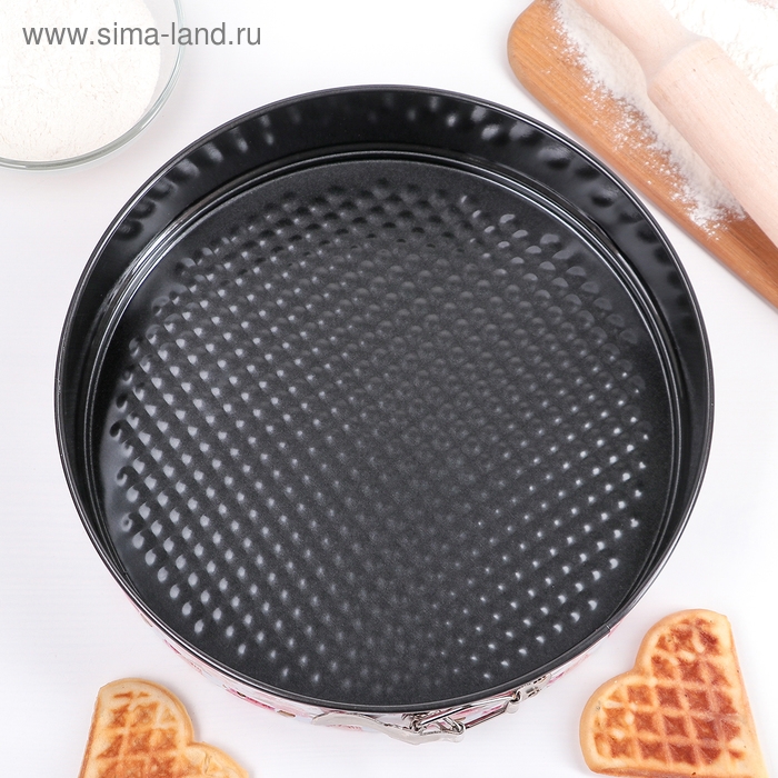 Форма для выпечки разъёмная Доляна «Букетик. Круг», d= 26 см, антипригарное покрытие, цвет белый