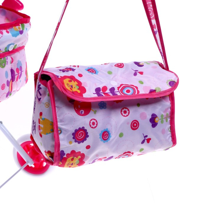 Коляска для кукол, универсальная, с сумкой, металлический каркас Коляска для кукол, универсальная, с сумкой, металлический каркас