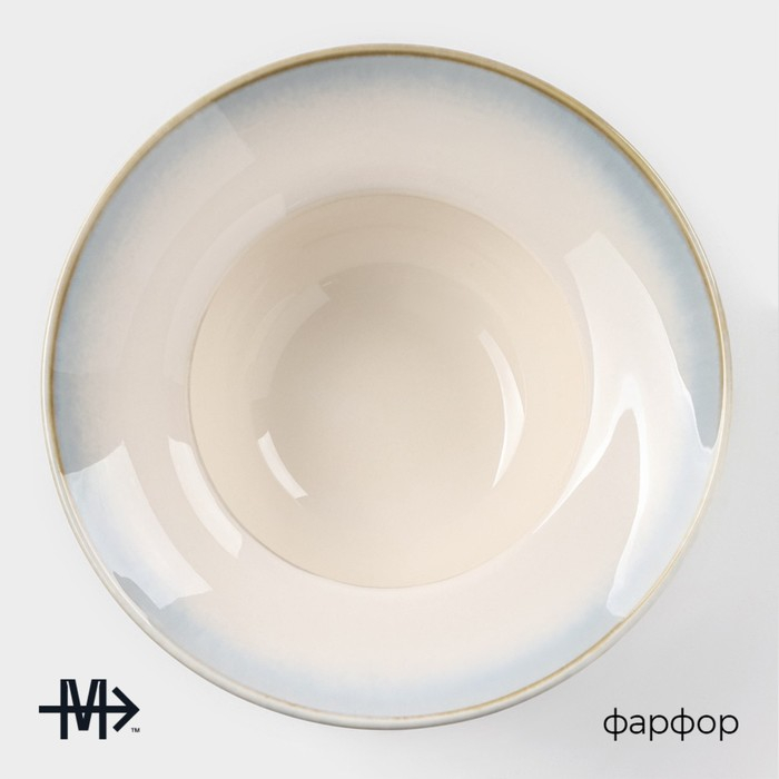 Тарелка фарфоровая для пасты Magistro «Пэвэти», 800 мл, d=19,5 см, цвет голубой Тарелка фарфоровая для пасты Magistro «Пэвэти», 800 мл, d=19,5 см, цвет голубой