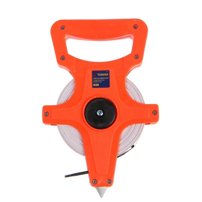 Рулетка геодезическая ТУНДРА, фиберглассовая лента, 30 м Рулетка геодезическая ТУНДРА, фиберглассовая лента, 30 м