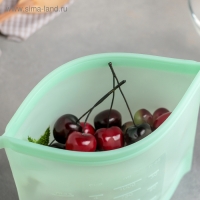 Силиконовый пакет zip lock Доляна, 21,5×18 см, 1,1 л, многофункциональный, герметичный, цвет бирюзовый