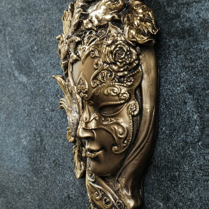 Панно Панно "Маска" 33х16х5 см, бронза с позолотой