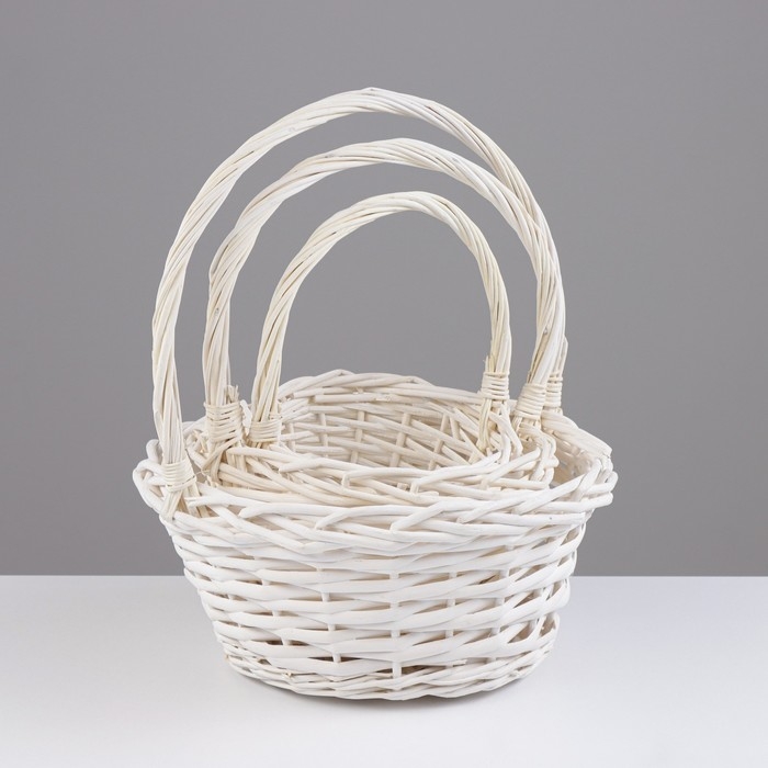 Набор корзин, 3 шт, 24×12×12/29 см, 19×10×10/25 см, 15×9×9/20 см, ива Набор корзин, 3 шт, 24×12×12/29 см, 19×10×10/25 см, 15×9×9/20 см, ива