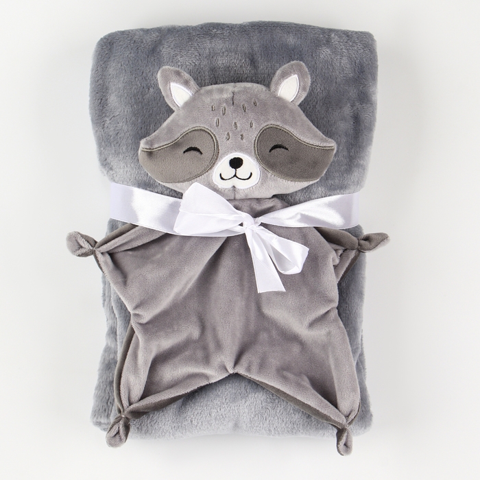 Набор подарочный: Комфортер 27 см + плед 71х125 см, «Енот» Набор подарочный: Комфортер 27 см + плед 71х125 см, «Енот»