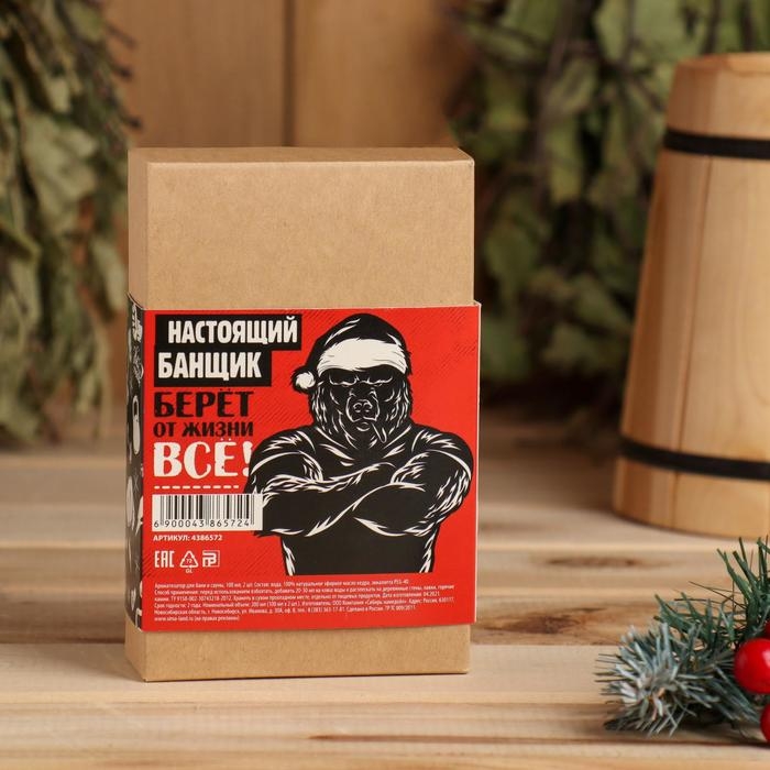 Набор ароматизаторов 2 шт по 100 мл Набор ароматизаторов 2 шт по 100 мл "100% банщику", эвкалипт, кедр