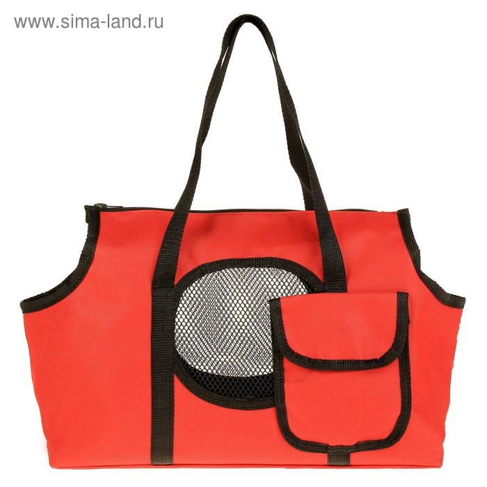 Сумка - переноска для животных на плечо, ПВХ, 37 х 13 х 20 см, красная Сумка - переноска для животных на плечо, ПВХ, 37 х 13 х 20 см, красная