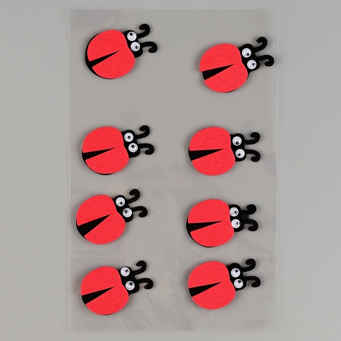 Набор наклеек из EVA  Набор наклеек из EVA "Божья коровка", 8 шт
