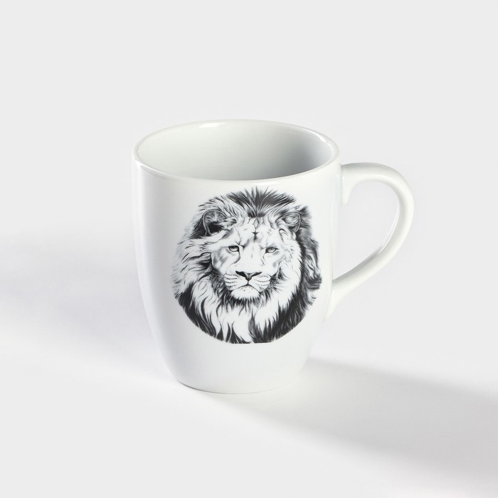 Кружка фарфоровая «Лев», 300 мл, белая Кружка фарфоровая «Лев», 300 мл, белая
