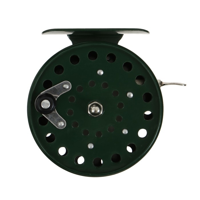 Катушка инерционная, металл, диаметр 7.5 см, цвет темно-зеленый, 809 Катушка инерционная, металл, диаметр 7.5 см, цвет темно-зеленый, 809