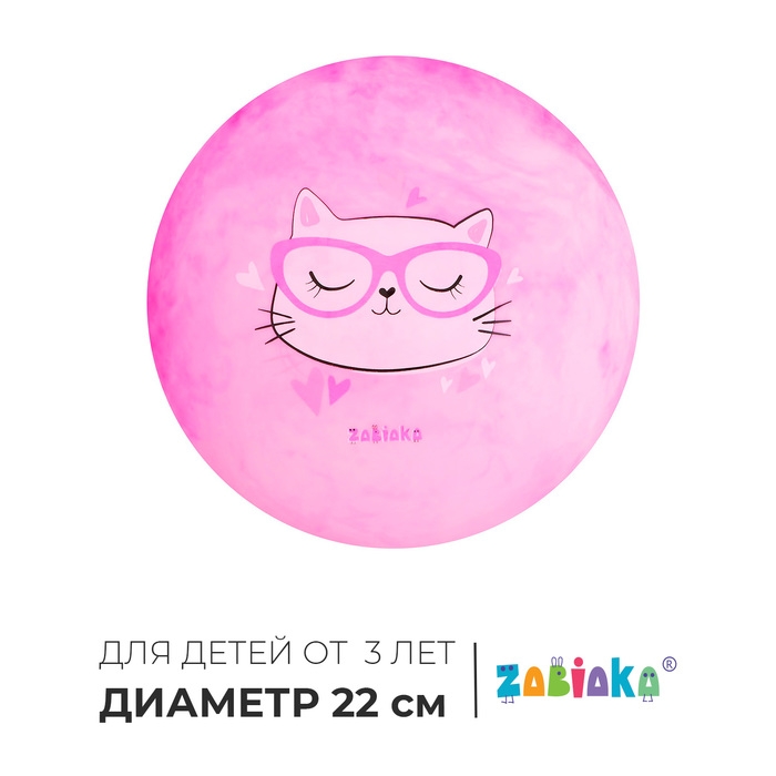 Мяч детский ZABIAKA «Кошечка в очках», d=22 см Мяч детский ZABIAKA «Кошечка в очках», d=22 см