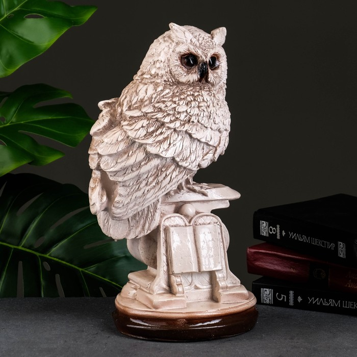 Фигура  Фигура "Сова с книгой на подставке" 18х21х34см состаренная