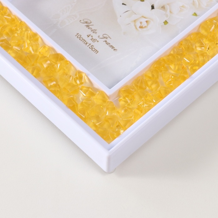 Фоторамка пластик 10х15 см Фоторамка пластик 10х15 см "Жёлтые камешки" 2х14,7х19,7 см