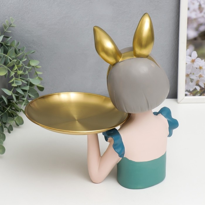 Сувенир полистоун подставка  Сувенир полистоун подставка "Девушка с зачьими ушками" 32х17х24 см