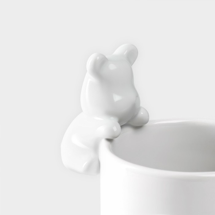 Набор кружек керамических Доляна «Мишка Отто», 290 мл, 11,5×8×13,5 см, 2 шт, цвет белый Набор кружек керамических Доляна «Мишка Отто», 290 мл, 11,5×8×13,5 см, 2 шт, цвет белый