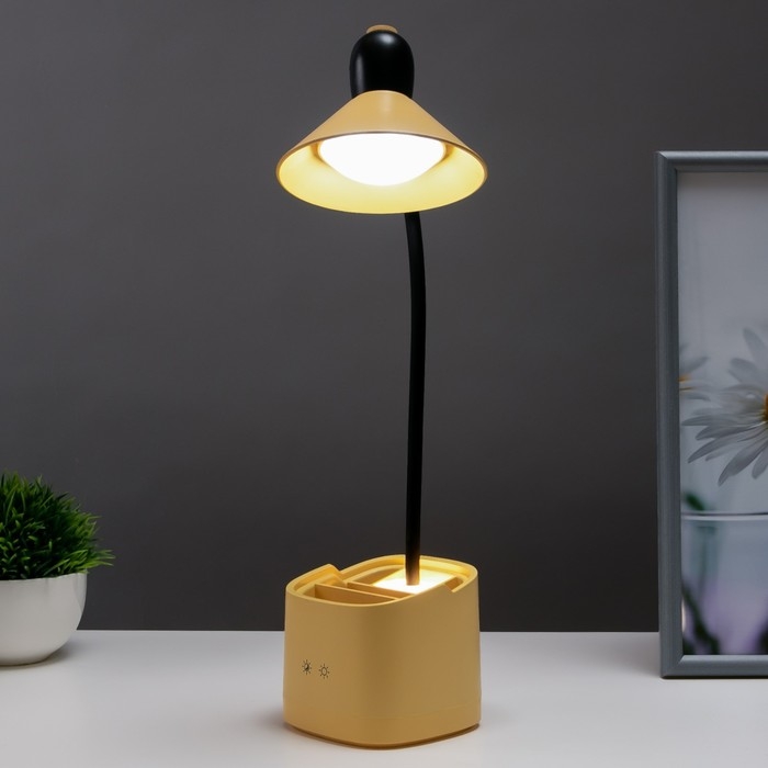 Настольная лампа сенсорная 16848/1YL LED 2Вт USB АКБ желтый 9,5х9,5х38 см RISALUX