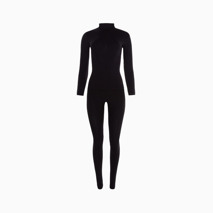 Термобельё женское (джемпер, леггинсы), цвет чёрный, размер 56 (2XL)