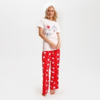Пижама новогодняя женская (футболка и брюки) KAFTAN Cats, размер 40-42