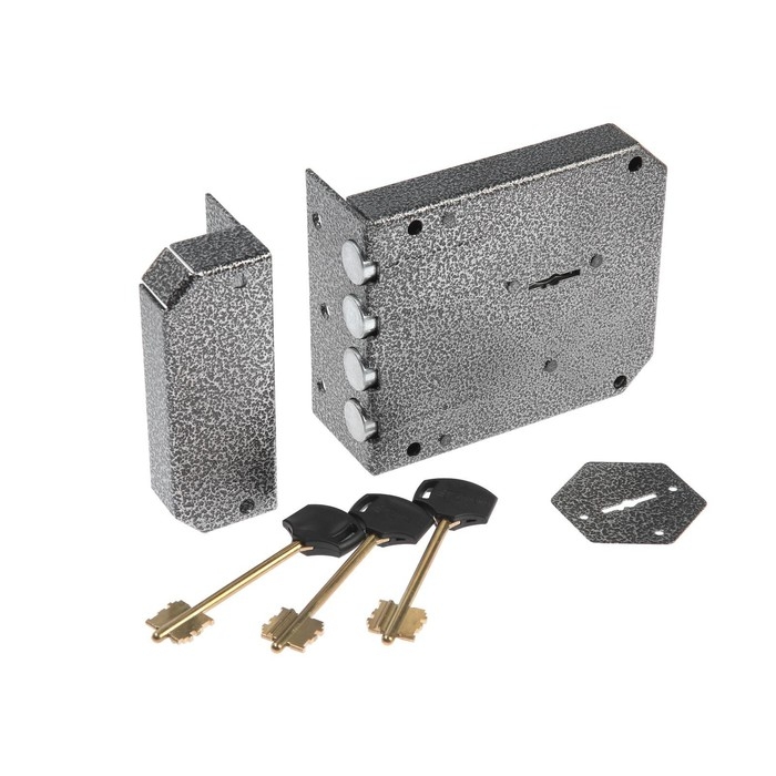 Замок накладной Замок накладной "Симеко" ЗН-1*3, 4 ригеля, 3 ключа