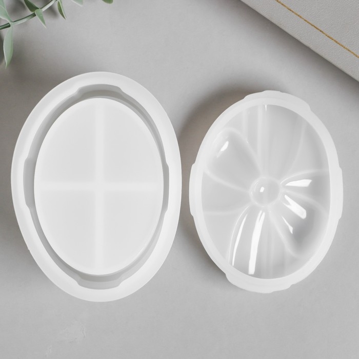 Молд силикон Молд силикон "Шкатулка - бантик овальная" с крышкой 10,4х8х6,8 см