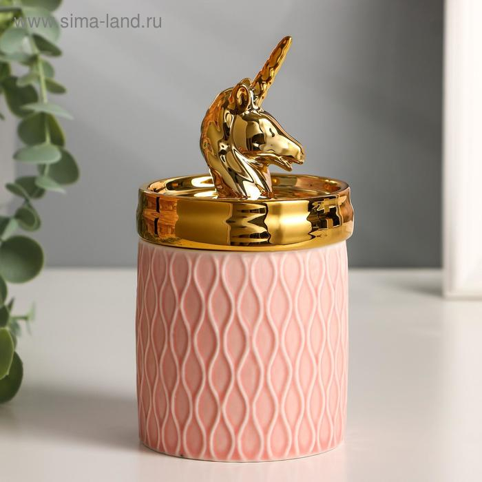 Шкатулка керамика Шкатулка керамика "Золотой единорожек" 14,5х7,5х7,5 см