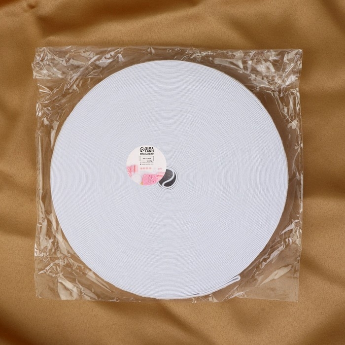 Резинка перфорированная, 20 мм, 25 м, цвет белый Резинка перфорированная, 20 мм, 25 м, цвет белый